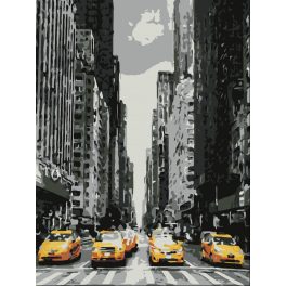   Felhőkarcolók között festés számok alapján kreatív készlet keret nélkül 40x50