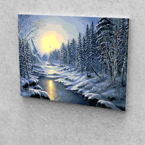 Havas Erdő festés számok alapján kreatív készlet kerettel