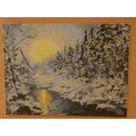 Havas Erdő festés számok alapján kreatív készlet kerettel