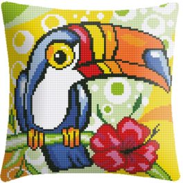   DIY Keresztszemes hímző szett Párna Készlet - Papagáj (42x42 cm)