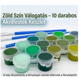   Zöld Szín Válogatás – 10 darabos Akrilfesték Készlet a zöld árnyalataival