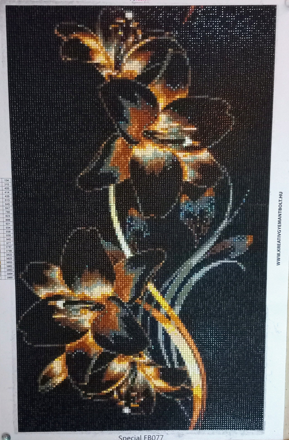   Arany liliom kör alakú Prémium Gyémántszemes Kirakó Különleges AB Gyémántokkal  30x50
