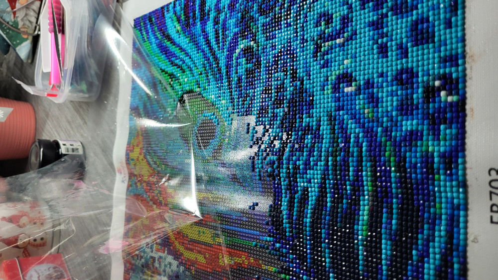 Pávatoll Négyzet alakú Gyémántszemes kirakó 30x30
